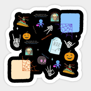 Skull and pumpkin Sticker